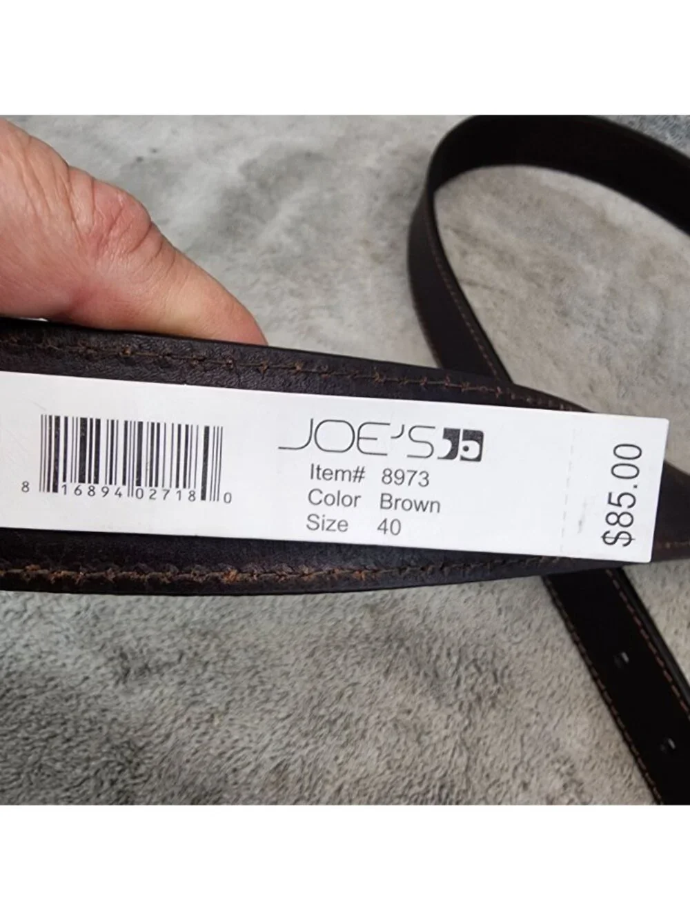 Joes Jeans Belt Mens 40 Brown Full Grain Leather Hand Made *NWT*